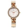 Vyb Mirage By Fastrack Quartz Analog White Dial Rose Gold Metal Strap Watch For Girls - image number 0