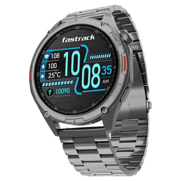 Fastrack Marvellous FX1 Unisex Smart Watch With Silver Metal Strap - image number 0