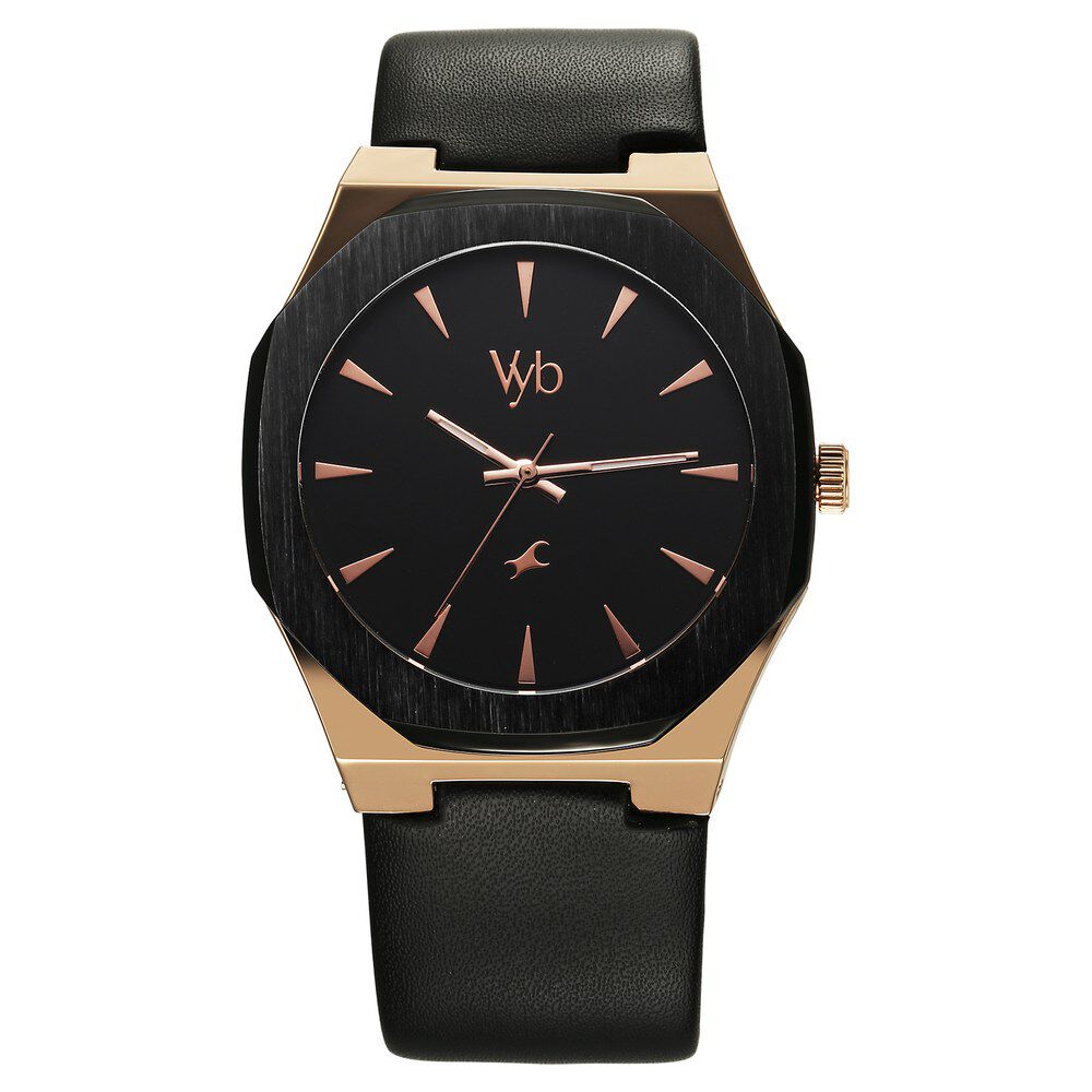 Buy Online Fastrack Vyb Challenger Quartz Analog Black Dial Black