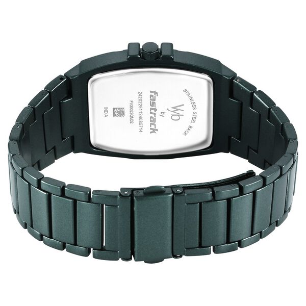 Vyb Pioneer By Fastrack Quartz Analog Green Dial Metal Strap Watch For Guys - image number 5