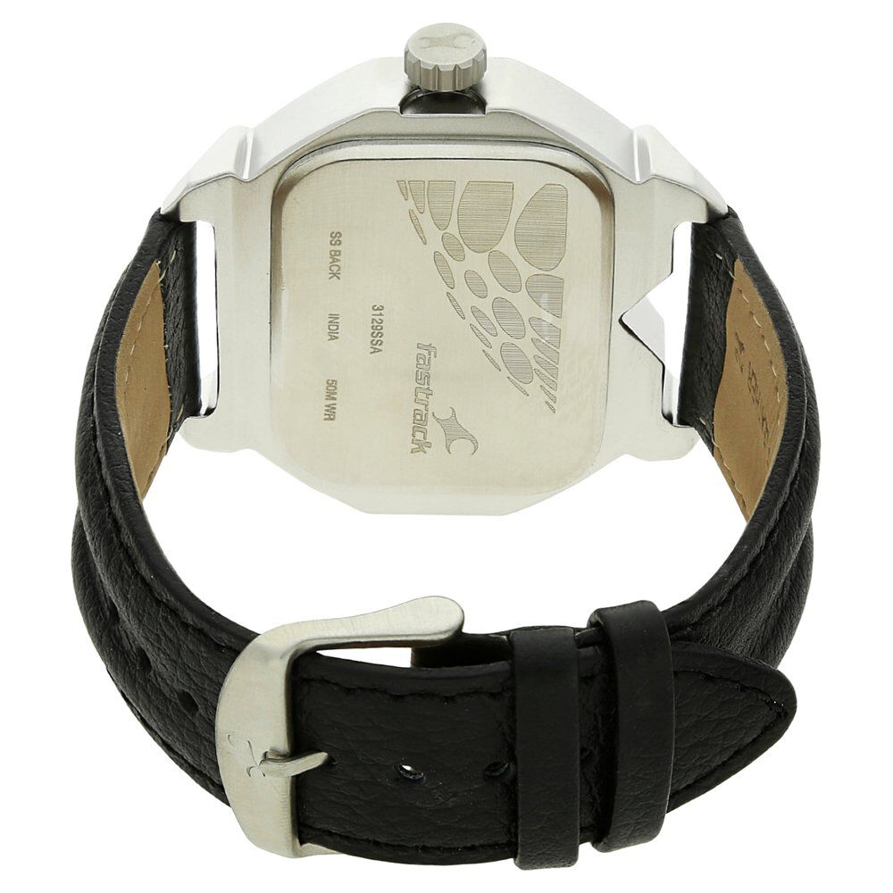 Buy Online Fastrack Quartz Analog Black Dial Leather Strap Watch for Guys 3129sl02c Fastrack