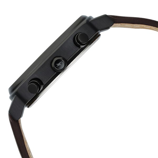 Fastrack Kronos Chronograph Black Dial Brown Leather Strap Watch For Guys - image number 3