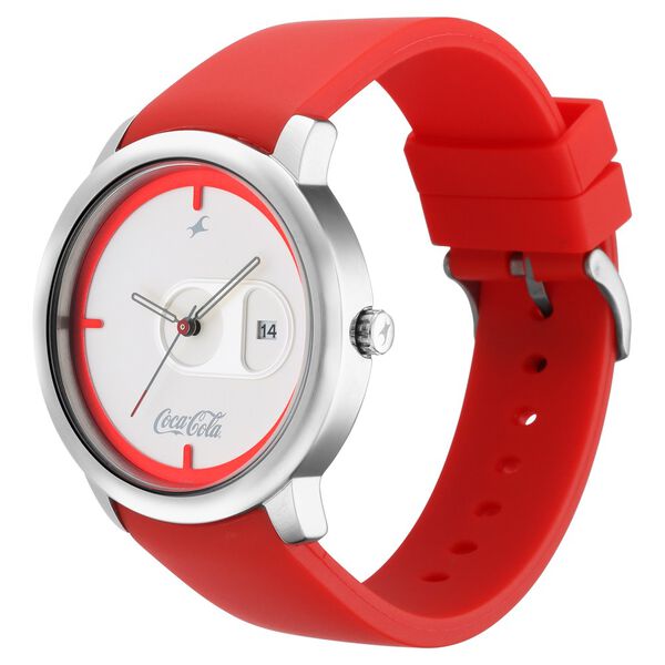Fastrack Coca Cola Edition By Fastrack Quartz Analog with Date White Dial Plastic Strap Watch for Guys - image number 3