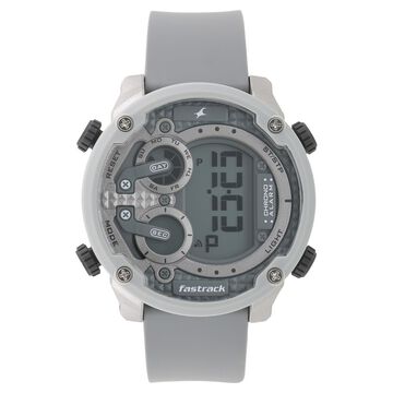 Fastrack Trendies Digital Grey Dial Silicone Strap Watch for Guys