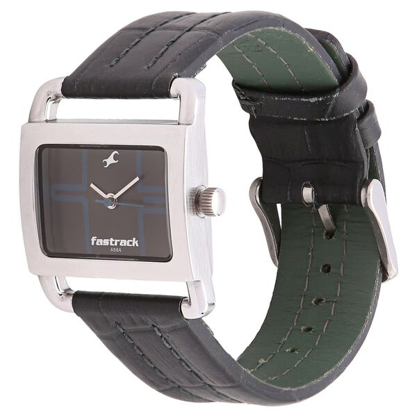 Fastrack Quartz Analog Black Dial Leather Strap Watch for Girls - image number 1