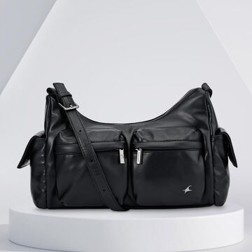 Fastrack Messenger Shoulder Bag in Black