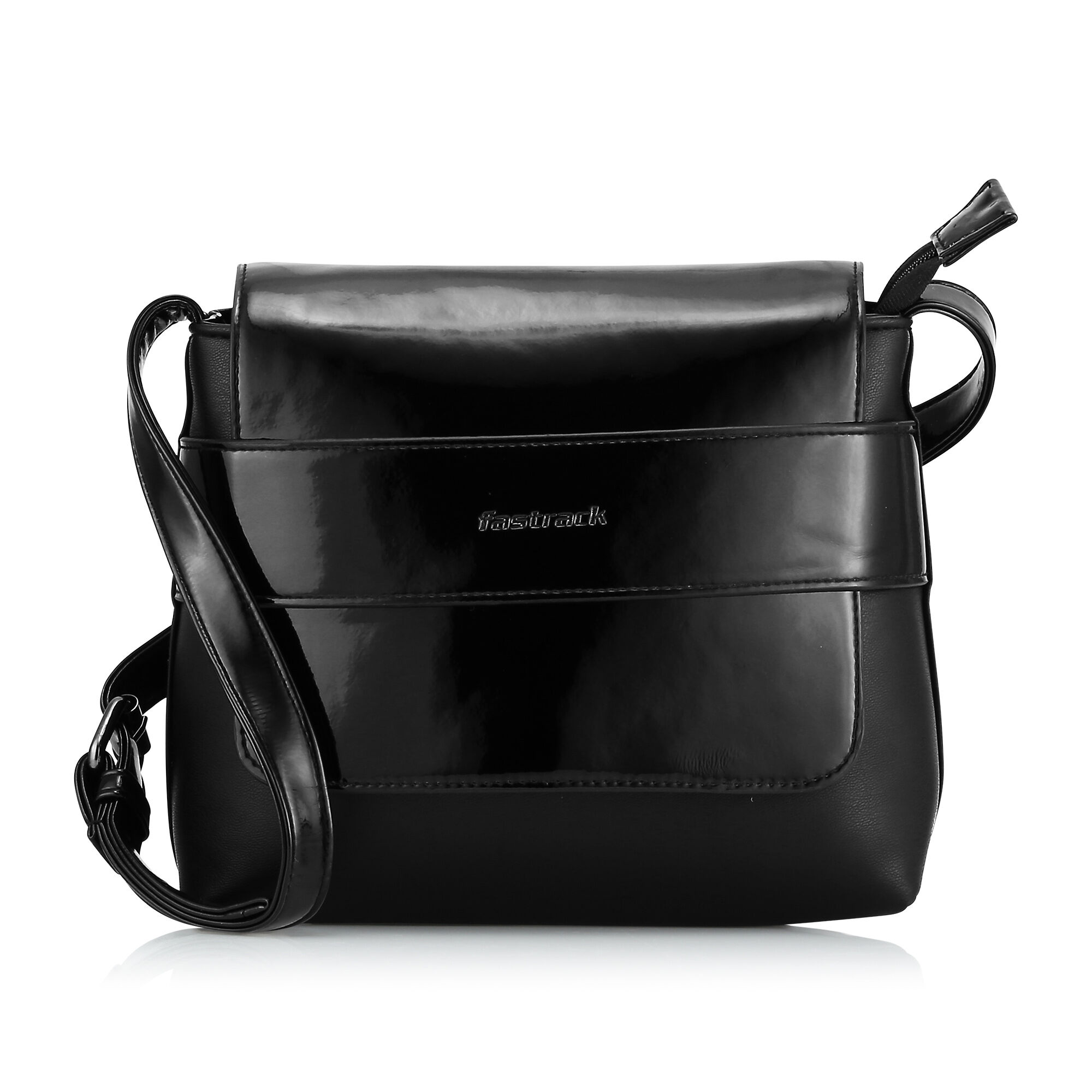 Buy Online Fastrack Casual Sling Bag with Adjustable Sling in Black f234slsmp29bk1 Fastrack