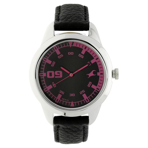 Fastrack Quartz Analog Black Dial Leather Strap Watch for Girls - image number 0