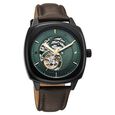 Fastrack Automatics Collection Green Dial Brown Leather Strap Watch For Guys - image number 1