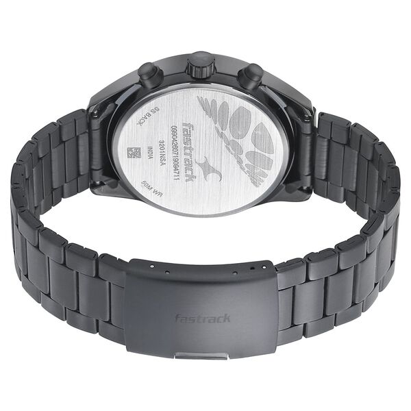 Fastrack Space Rover Quartz Multifunction Purple Dial Stainless Steel Strap Watch for Guys - image number 4