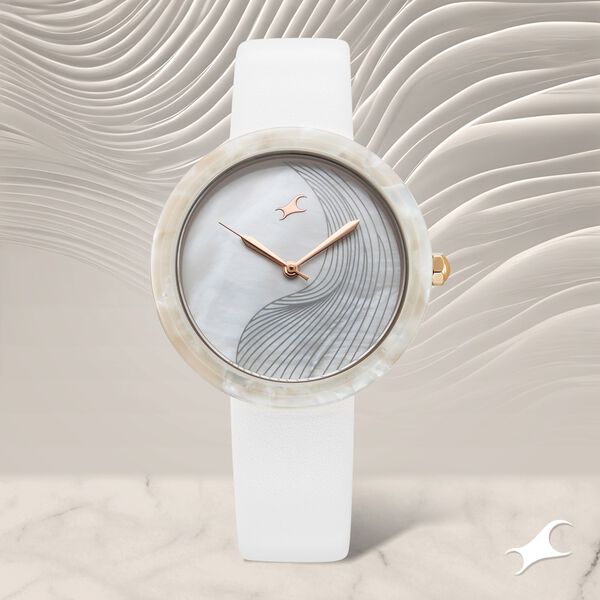 Fastrack Younique Quartz Analog Mother Of Pearl Dial LeatherStrap Watch For Girls - image number 0
