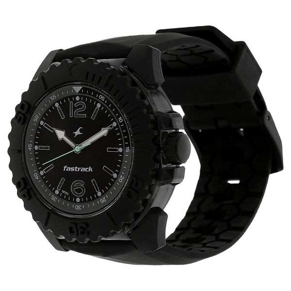 Fastrack Quartz Analog Black Dial Silicone Strap Watch for Guys - image number 1
