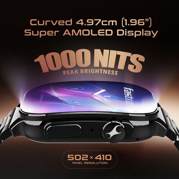 Fastrack Revoltt FS2 Pro (Metal) 1.96" Super AMOLED Smart Watch Metal Body with 1000 Nits Brightness SpO2 - image number 1