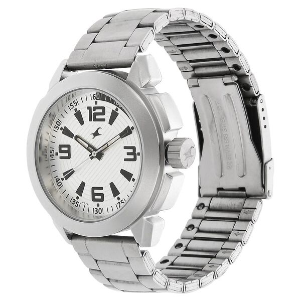 Fastrack Quartz Analog Silver Dial Stainless Steel Strap Watch for Guys - image number 1