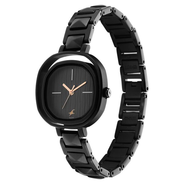 Fastrack Opulence Quartz Analog Black Dial Metal Strap Watch for Girls - image number 3