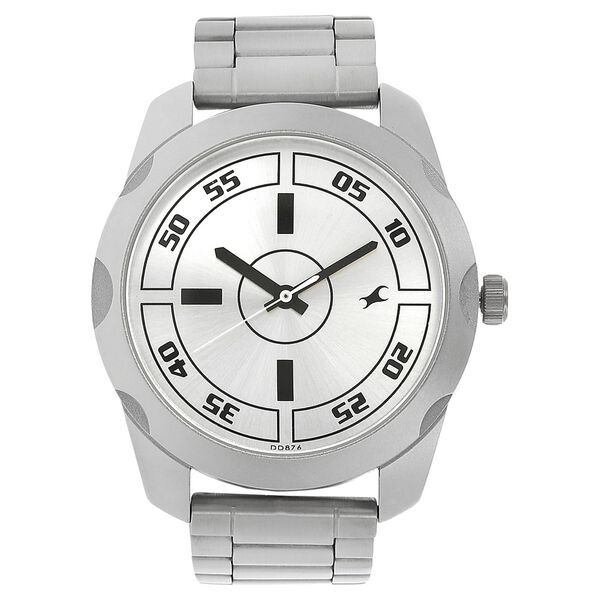 Fastrack Quartz Analog Silver Dial Stainless Steel Strap Watch for Guys - image number 0