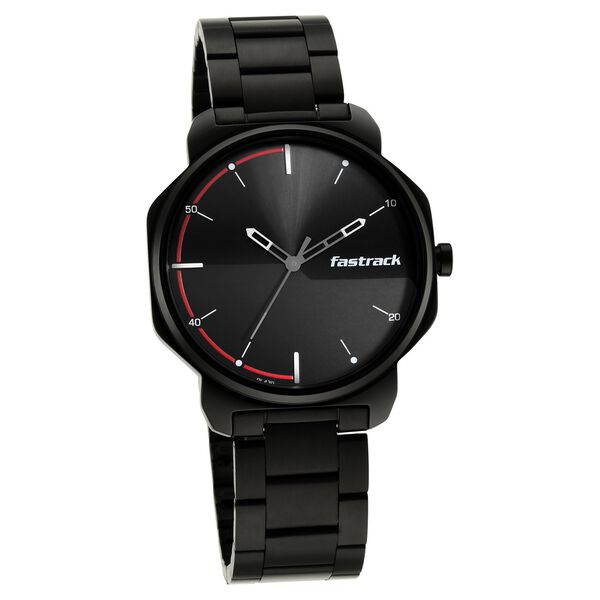Fastrack Stunners Quartz Analog Black Dial Metal Strap Watch for Guys - image number 1