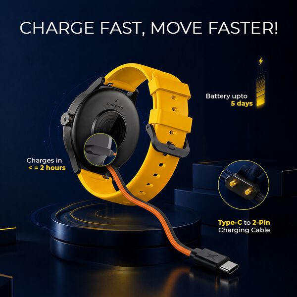 Fastrack Smart Jupiter R3 Pro 3.63 cm AMOLED Smartwatch BT Calling 100+ Sports Modes 5-Day Battery - image number 3