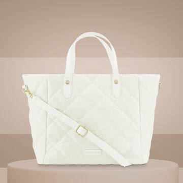 White Quilted Tote Bag
