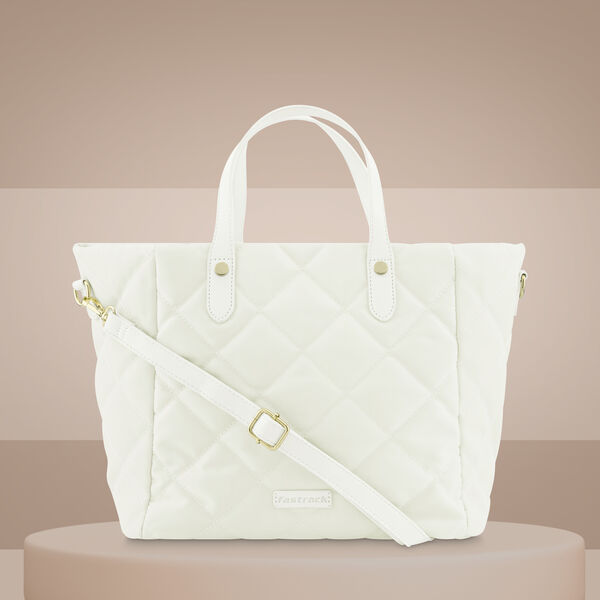 White Quilted Tote Bag - image number 0