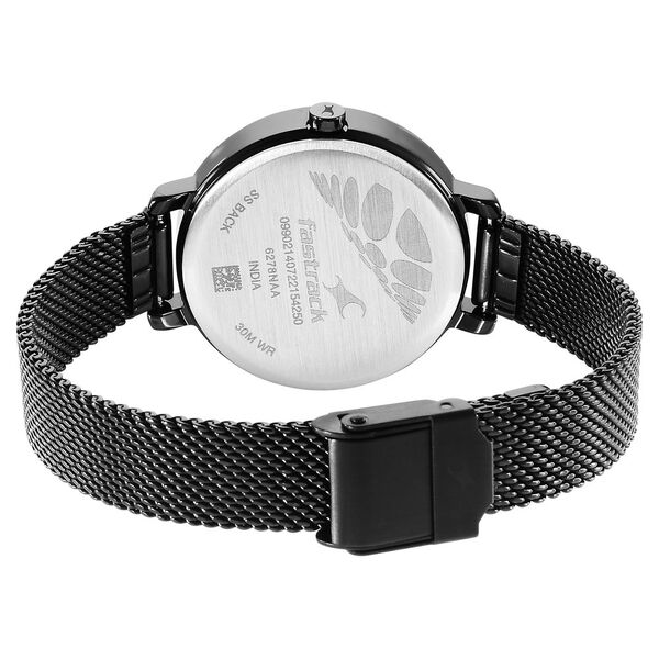 Fastrack Younique Quartz Analog Black Dial Stainless Steel Strap Watch for Girls - image number 5
