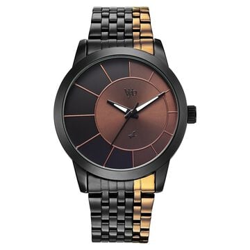 Vyb Phantom By Fastrack Quartz Analog Two Toned Dial Two Toned Stainless Steel Strap Watch For Guys