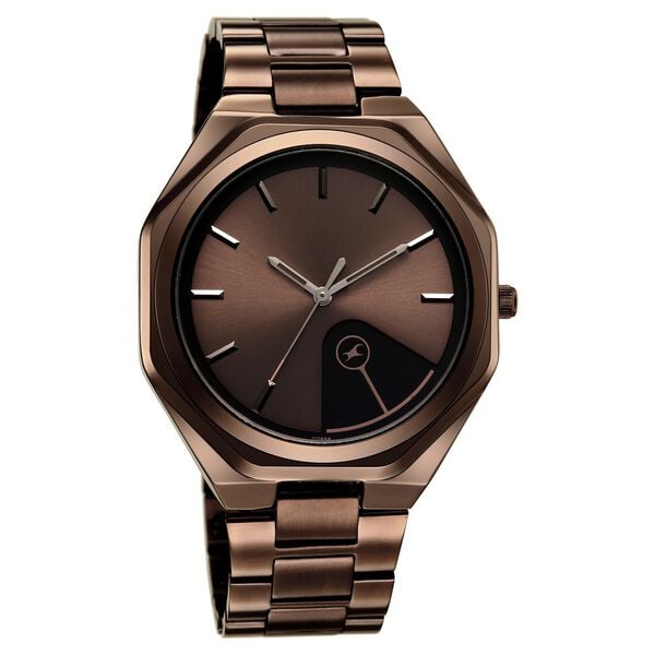 Fastrack 9 to Fine Analog with Brown Dial Metal Strap Watch for Guys - image number 1