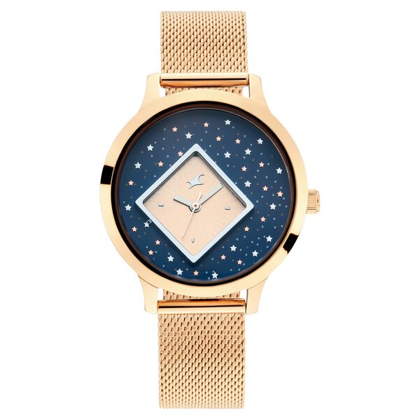 Fastrack Fit Outs Quartz Analog Blue Dial Metal Strap Watch for Girls - image number 1