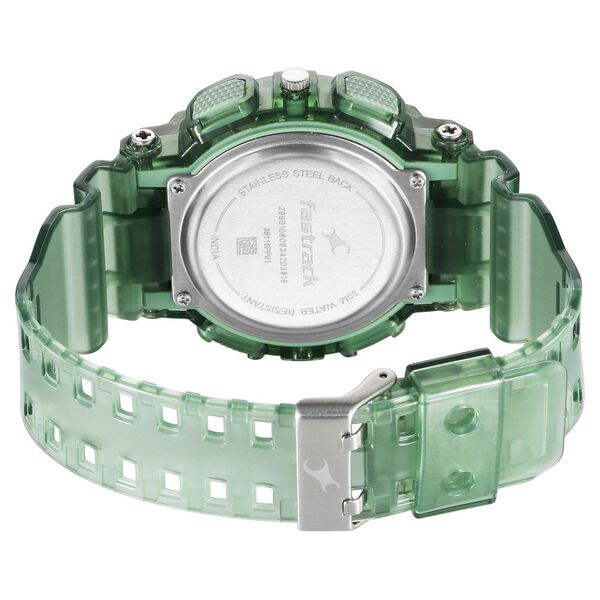 Fastrack StreetStyle Digital Dial Translucent Green PU Strap Watch For Guys - image number 4