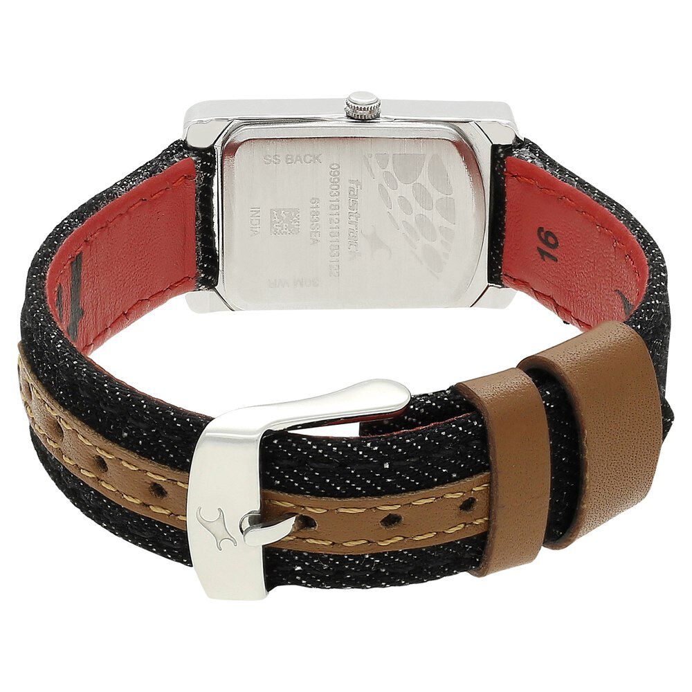 Fastrack Denim Quartz Analog Black Dial Denim Strap Watch for Girls