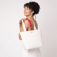 Fastrack Stylish Textured Tote Bag for Women | Trendy Casual Bag for Ladies, Women, Girls | Everyday College Bag Made of High-Quality Faux Leather (White) - image number 8