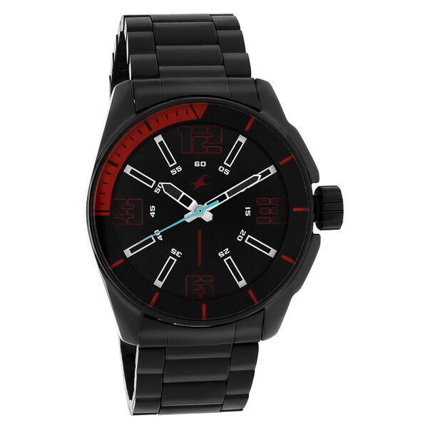 Fastrack Hitlist Quartz Analog Black Dial Stainless Steel Strap Watch for Guys - image number 0