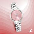 Fastrack Stunners Quartz Analog Pink Dial Metal Strap Watch for Girls - image number 0