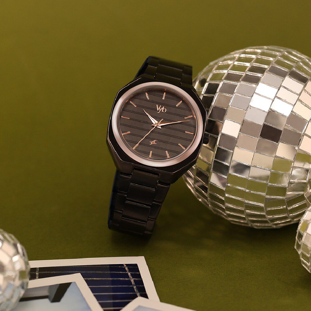 Buy Online Vyb Horizon By Fastrack Quartz Analog Black Dial