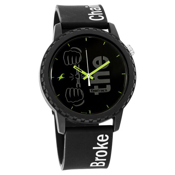 Fastrack Lockdown Quartz Analog Black Dial Silicone Strap Unisex Watch - image number 0