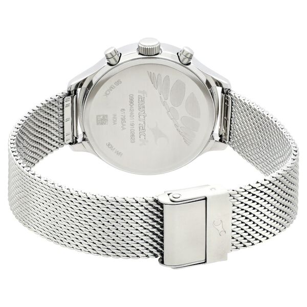 Fastrack Denim Quartz Multifunction White Dial Stainless Steel Strap Watch for Girls - image number 4