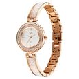 Fastrack Vyb Starlet Quartz Analog White Dial Rose Gold Color Metal Strap Watch For Girls - image number 3