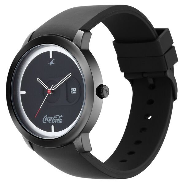 Fastrack Coca Cola Edition By Fastrack Quartz Analog with Date Black Dial Plastic Strap Watch for Guys - image number 3