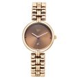 Vyb Charmer By Fastrack Quartz Analog Brown Dial Brown Metal Strap Watch For Girls