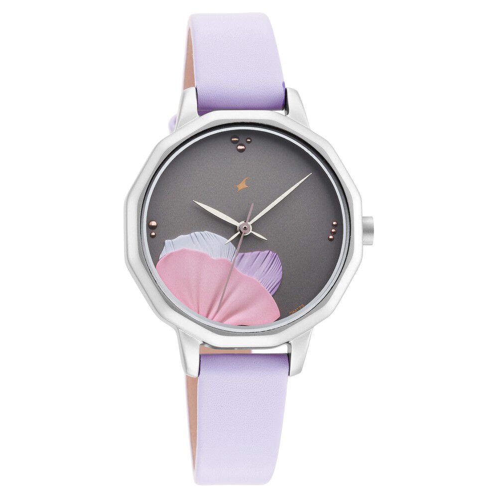 Fastrack Uptown Retreat Quartz Analog Grey Dial Leather Strap