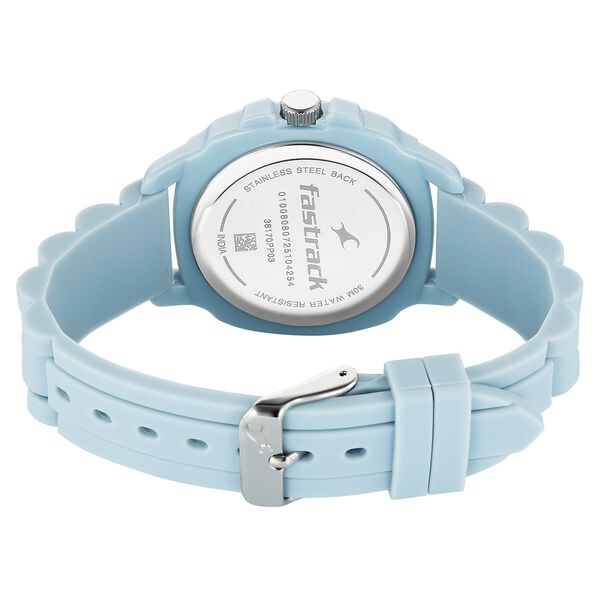 Fastrack Hype Bounce Quartz Analog Blue Dial Blue Silicone Strap Watch For Guys - image number 4
