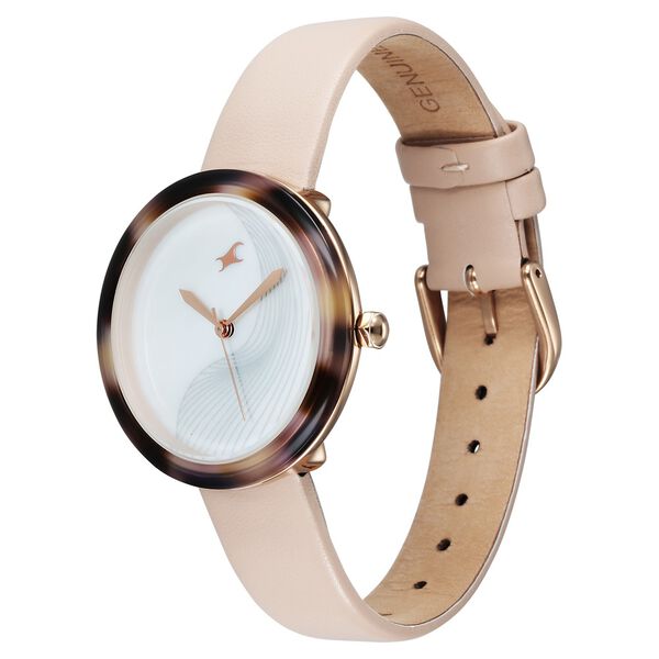Fastrack Younique Quartz Analog Mother Of Pearl Dial LeatherStrap Watch For Girls - image number 4