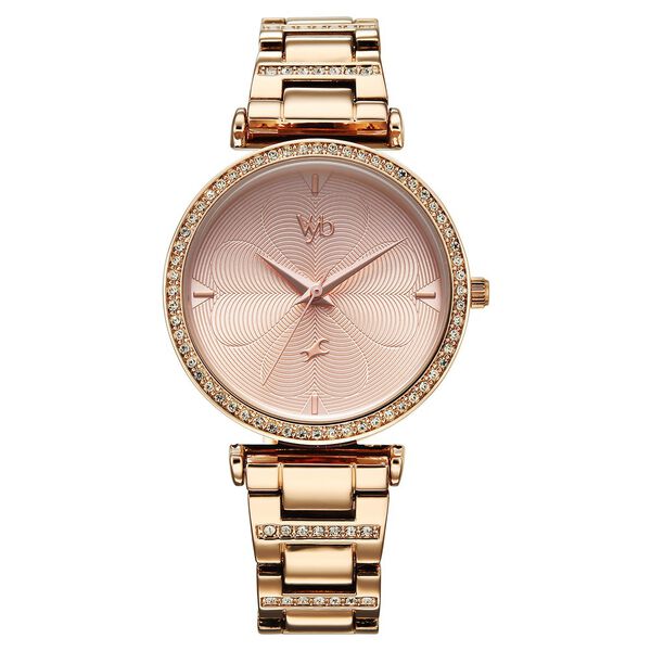 Vyb Diva By Fastrack Quartz Analog Rose Gold Dial Rose Gold Metal Strap Watch For Girls - image number 1