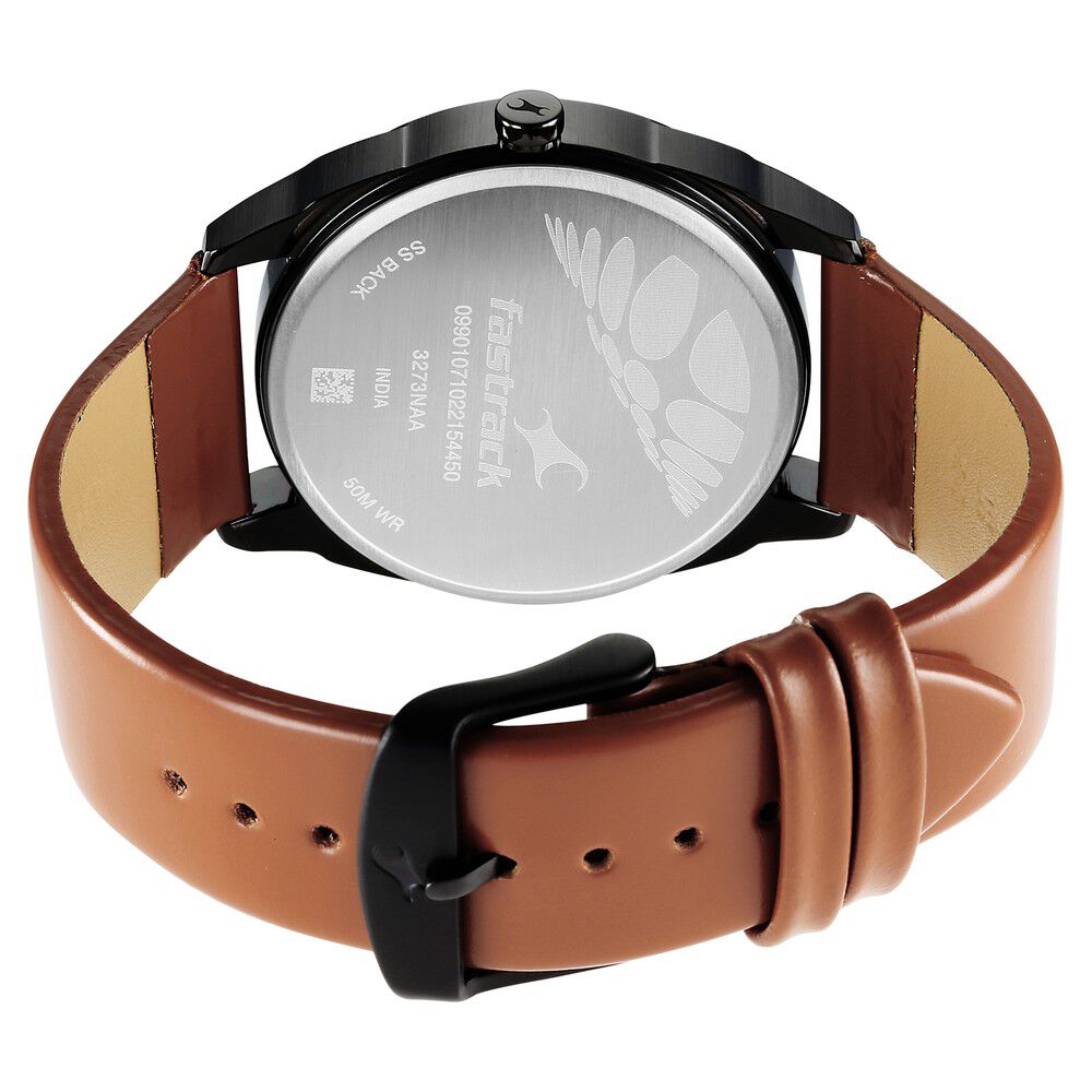 Buy Online Fastrack After Dark Brown Dial Leather Strap Watch for Guys ns3273nl03 Fastrack