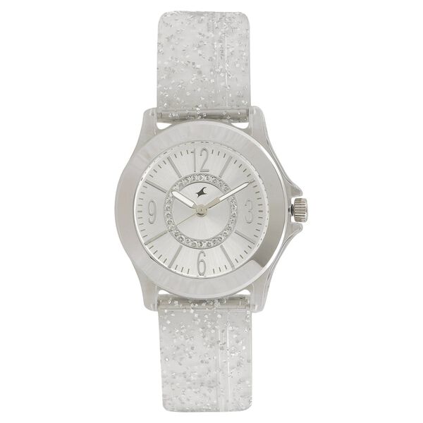 Fastrack Trendies Quartz Analog Silver Dial Plastic Strap Watch for Girls - image number 0