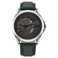 Fastrack Groove Quartz Analog with Date Grey Dial Green Leather Strap Watch For Guys - image number 1