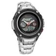 Fastrack Deux Machina Quartz Analog Digital Blue Dial Stainless Steel Strap Watch for Guys