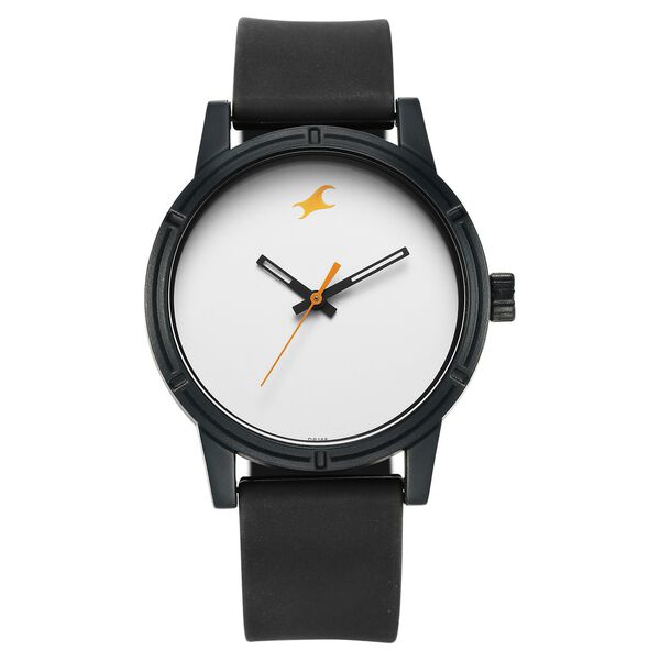 Fastrack Tees Quartz Analog White Dial Silicone Strap Watch for Guys - image number 0