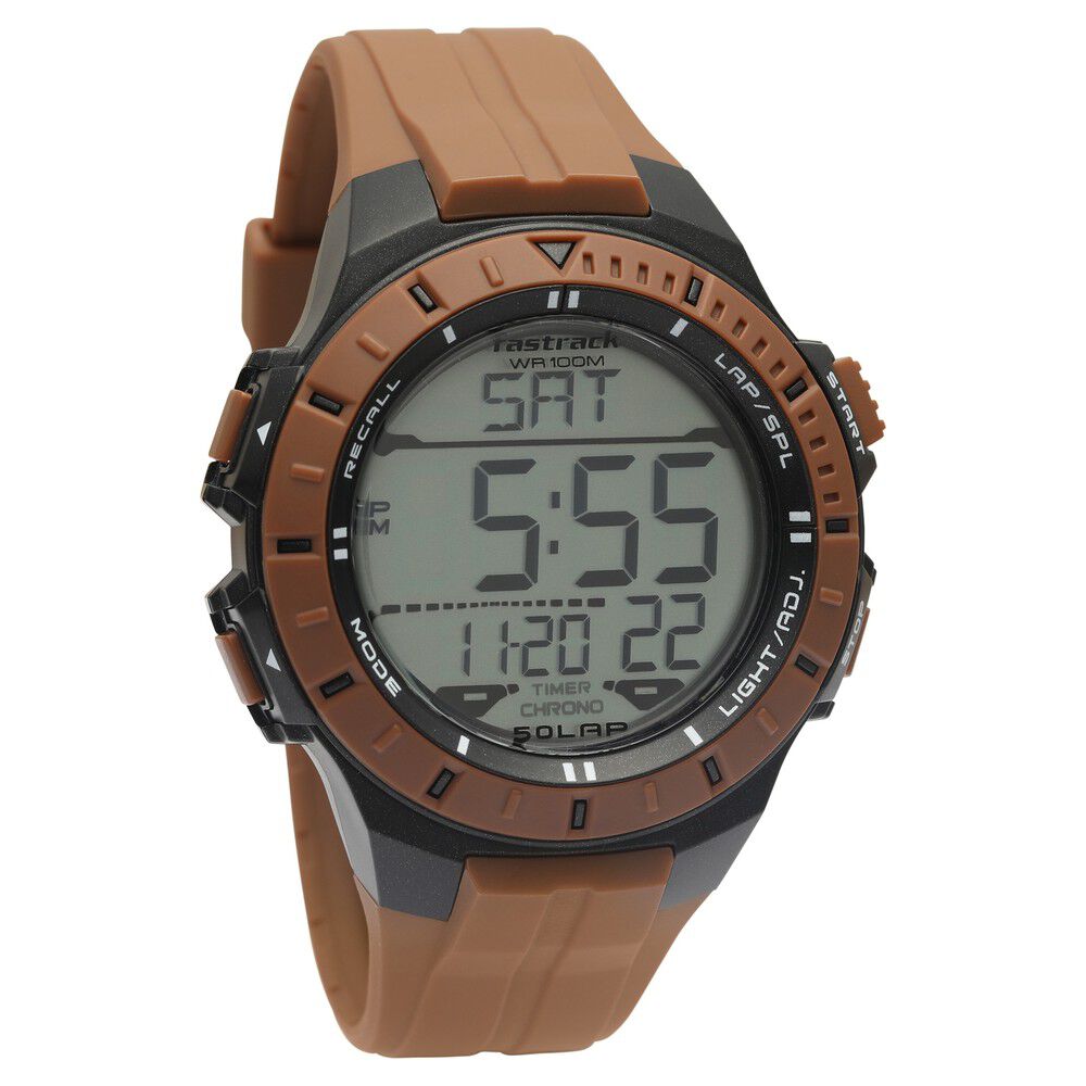 Buy Online Fastrack Streetwear Digital Dial PU Strap Watch for Guys 38067pp02 p Fastrack