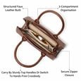 Lattice brown satchel - image number 9